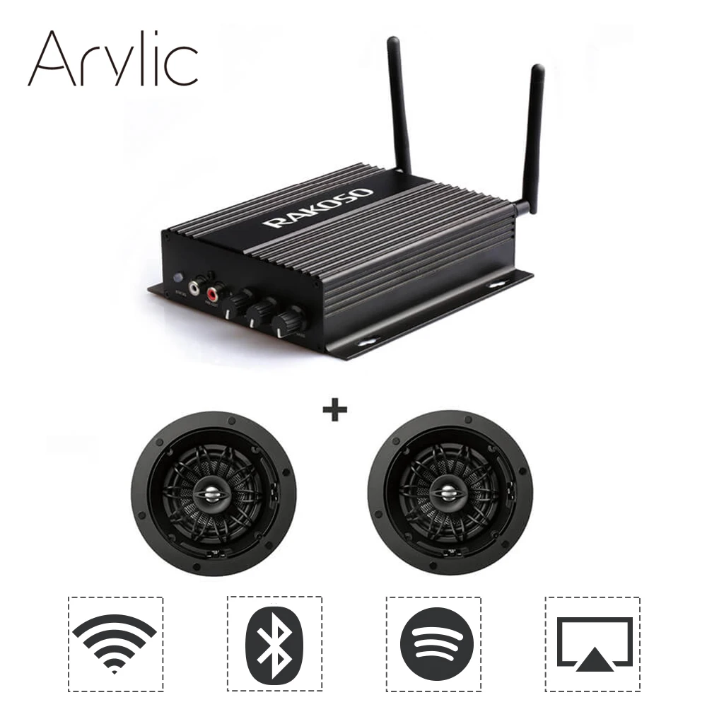 Wireless Bluetooth Amplifier Sa100 With A Pair Of Rk525 In Ceil