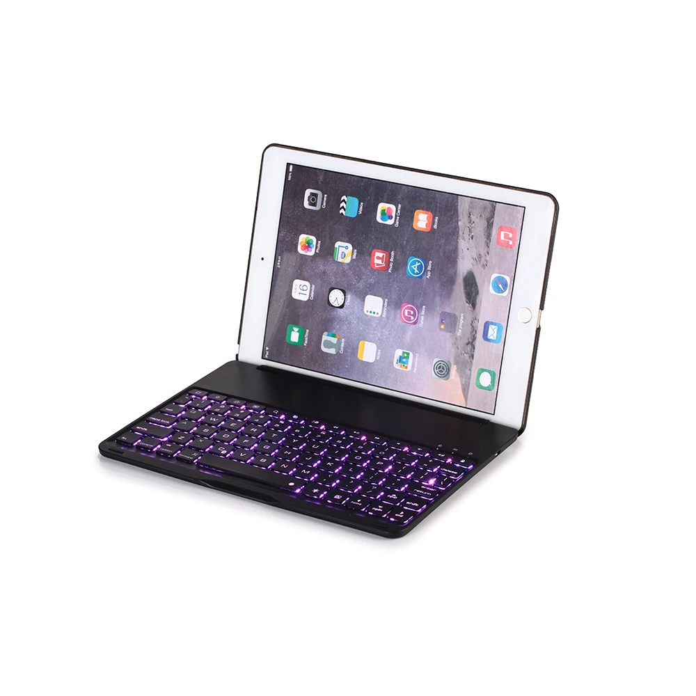 

Wireless Bluetooth Keyboard Case for iPad Air 2 Pro 9.7 inch with Colorful LED Backlight