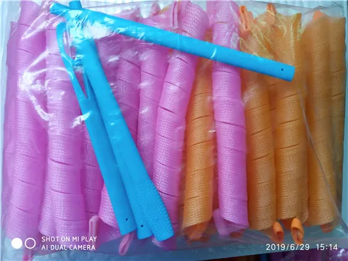 30pcs 65cm 30 шт./компл. 25 см/30 см/45 см/50 см/65 см длинные волшебные бигуди для волос, Спиральные Кудри ролик с волшебным роликом, Волшебная керл - Цвет: 30pcs 65cm