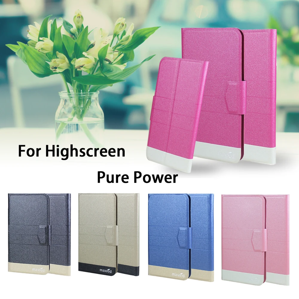 5 видов цветов супер! Чехол для телефона Highscreen Pure Power кожаный чехол с откидной