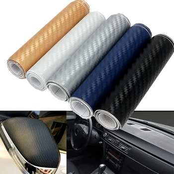 

5 Colors 10cm x 127cm 3D Tint Vinyl Film Car Sticker DIY Carbon Fiber Decal Wrap Roll Adhesive Car Styling for Interior Exterior