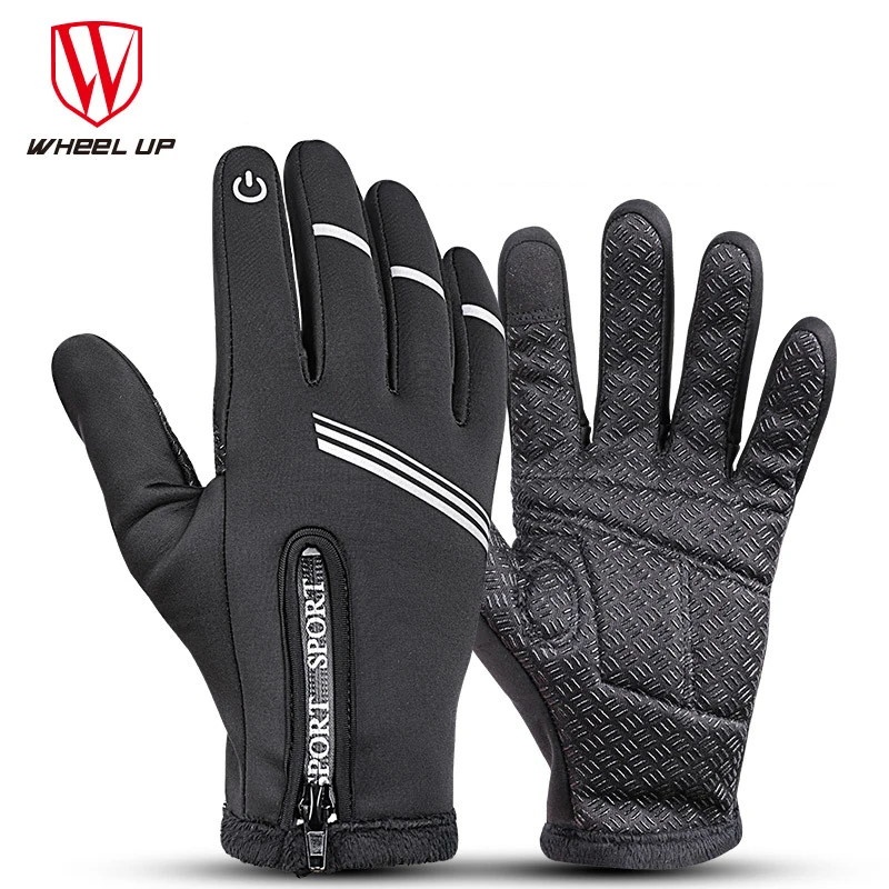 Windproof Winter Full Finger Touch Screen Cycling Gloves Sponge Padded