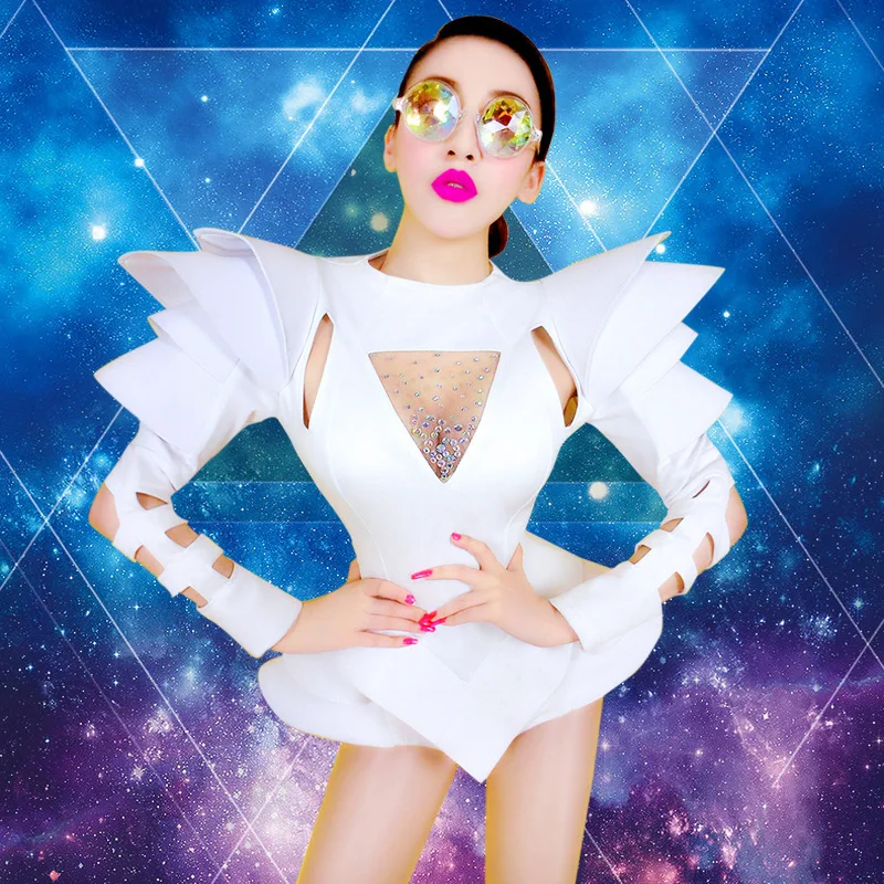 

Nightclub Stage Costumes for Singer Women Dj Sexy Atmosphere Singer Europe and America Rhinestone Bodysuit Jazz Dance Costumes