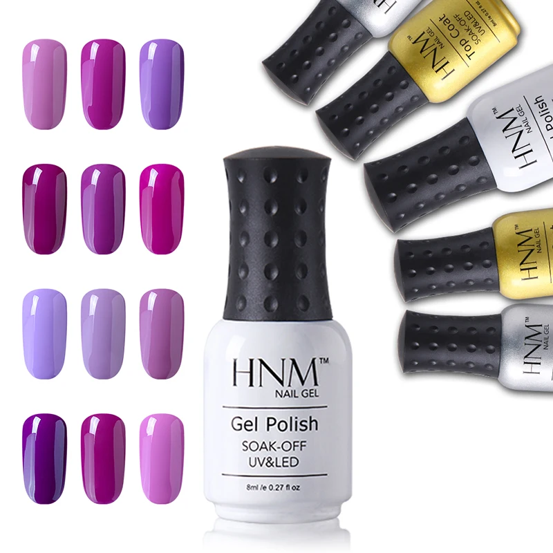 

HNM 8ml Nail Gel Pink Purple Color UV Gel Nail Polish Gel Lak Hybrid Lucky Varnish Gelpolish Esmaltes Semi Permanent Gel Polish