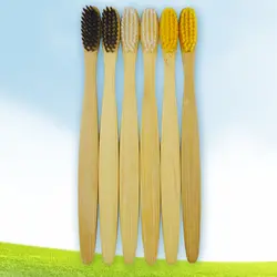 Портативный экологически чистого натурального бамбука Зубная щётка мягкие волокна низкоуглеродистой зубная щетка зубные Уход за