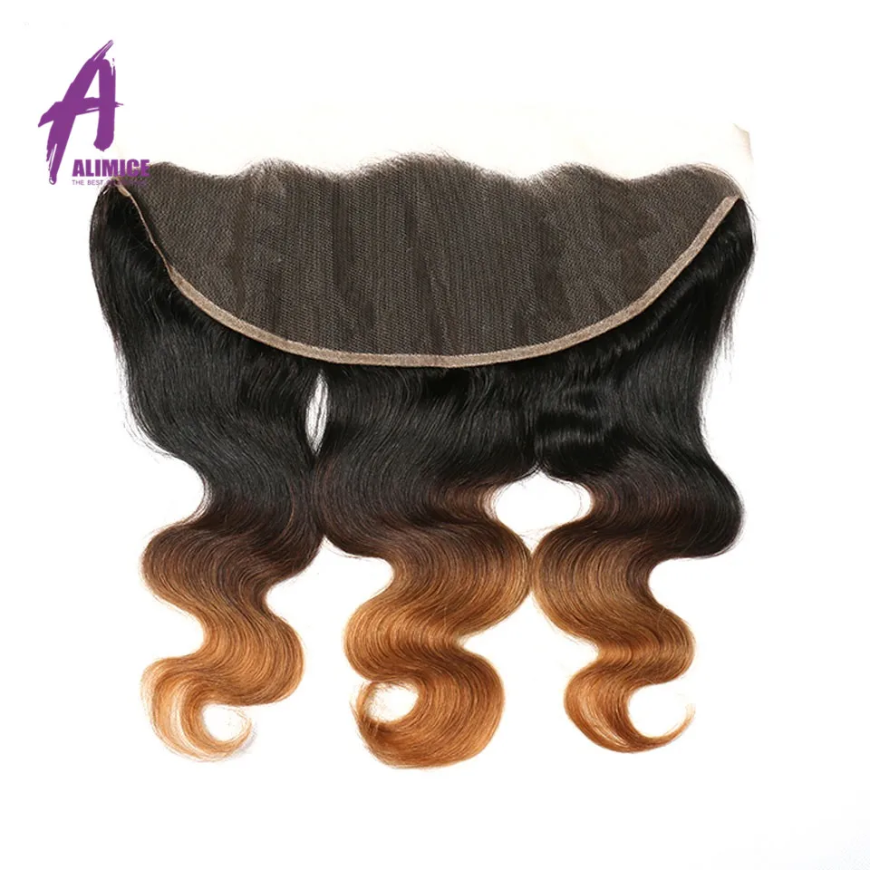 Ombre Blonde Body Wave Frontal Closure T1B430 Brazilian 134 Frontals  Non Remy Human Hair 4 Different Part Designs T1B427  (6)