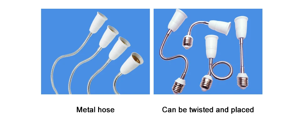 Гибкий E27 для E27 светодиодный Основание светильника держатель лампы Резьбовой Адаптер 6/9/15/20/30/35/60 см расширение светильник держатель конвертер фитинг