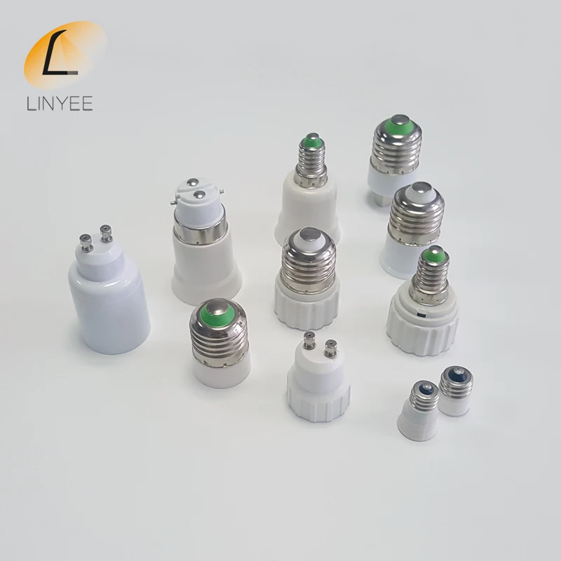 

LINYEE Lamp Holders Converter ABS Fireproof Material E27 E14 GU10 G9 B22 E12 Socket Adapter Plug For LED Spot Light Corn Bulb