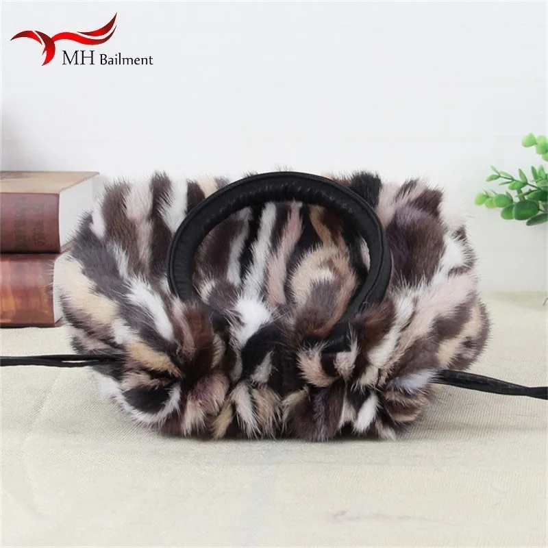 Fur bag ladies bag cute fashion leather grass leeches bundle bag small drawstring bag portable handbag female women B1