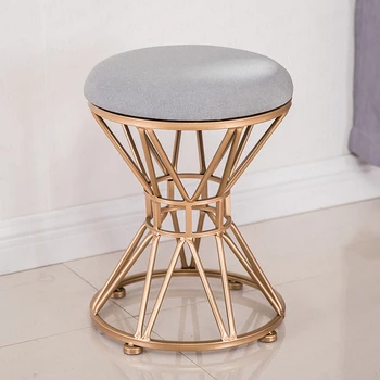 

European Fashion Wrought Iron Stool Fabric Simple Creative Shoes Bench Modern Net Red Dressing Dressing Table Dressing Table