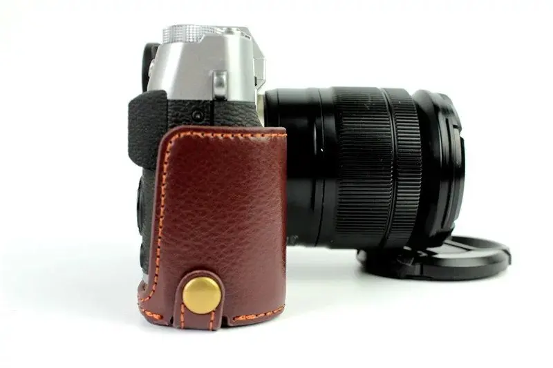 Чехол для камеры из натуральной кожи для FujiFilm Fuji XT10 X-T10 XT20, кожаная сумка для камеры, комплект для тела, Нижняя крышка, открытая батарея