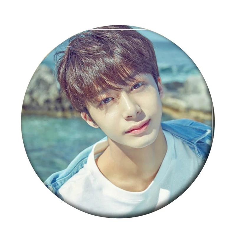 

KPOP Korean MONSTA X Album The 1st World Tour Shinee Forever 58mm Round Badge Pins And Brooches For Clothes Hat Backpack