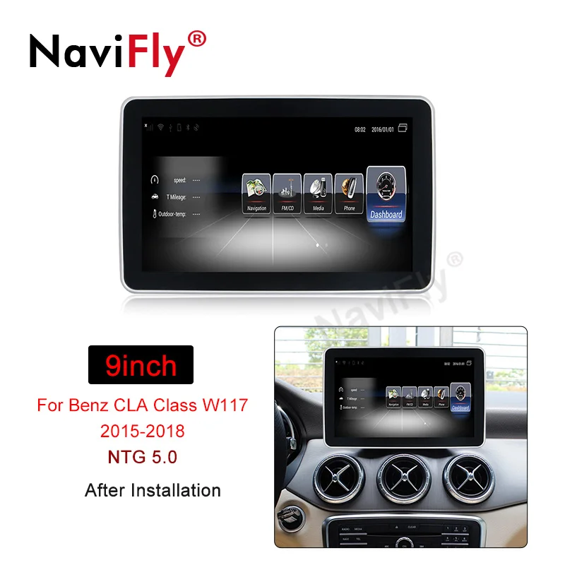 Cheap Navifly Quad Core Android 3G RAM 32G ROM Car multimedia player for Benz CLA Class W117 2013-2018 Car gps navigator radio bt 4g 0