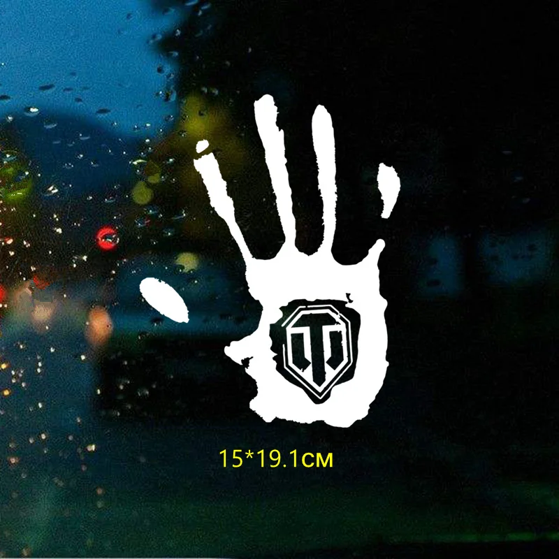 Tri Mishki HZX131 19.1*15см 1 4шт наклейки на авто World Of Tanks волд оф танкс пальма термонаклейка
