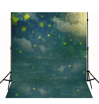 

Night Sky Yellow Stars photo studio background Vinyl cloth High quality Computer printed newborn baby backdrops