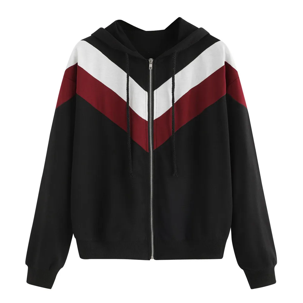 Hooded Patchwork Basic Outerwear