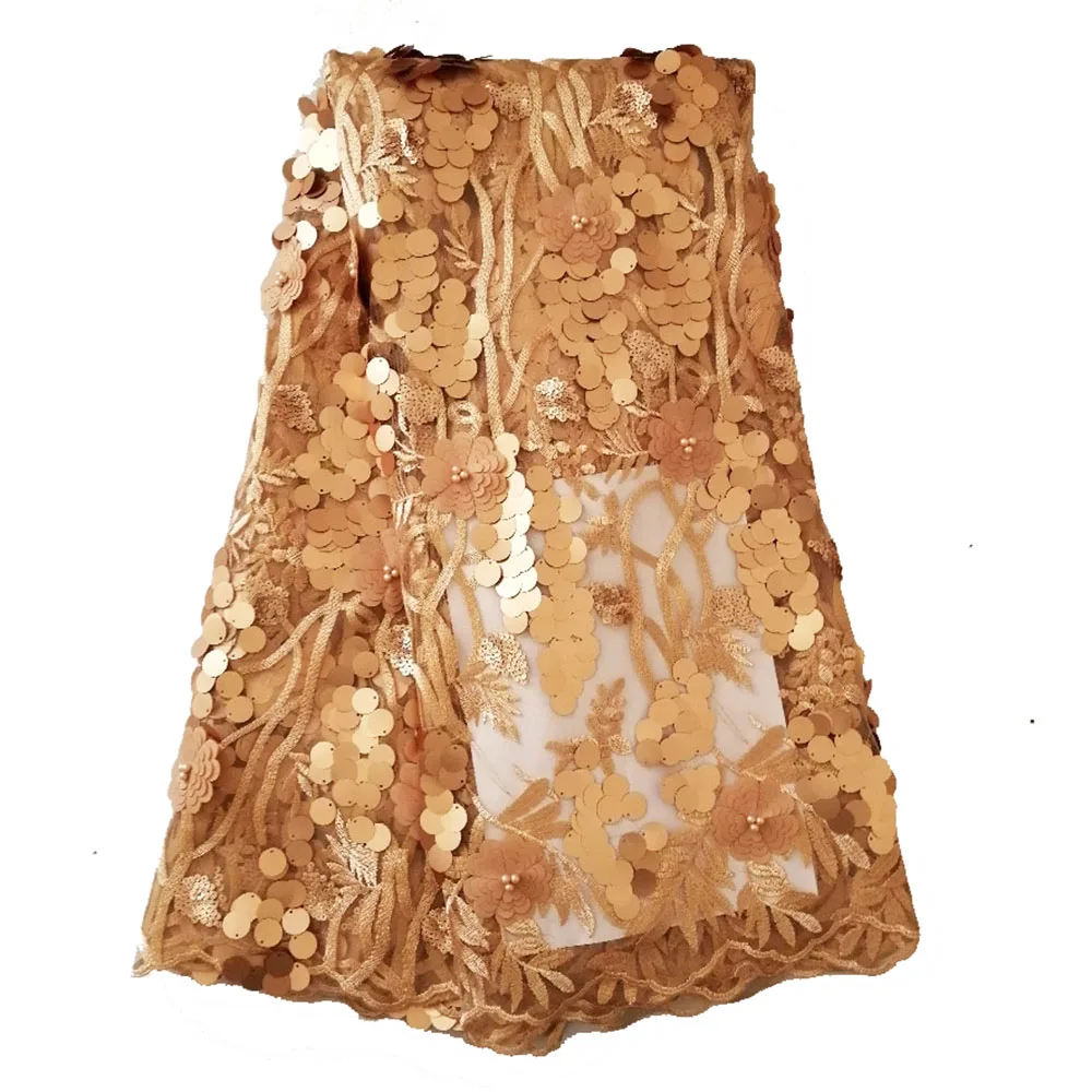 Gold lace fabric