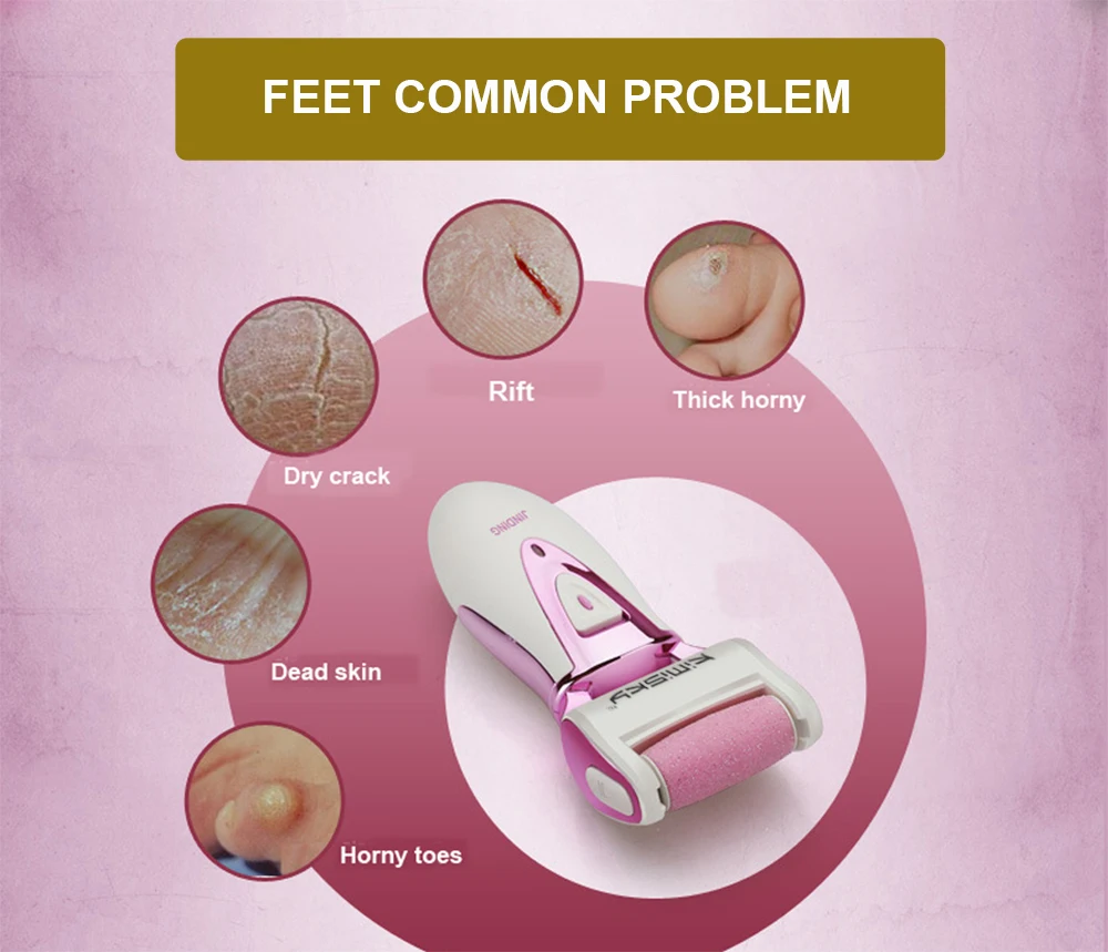 Ferramentas do Pedicure Elétrico de Luxo Máquina de Cuidados com os Pés Removedor de Calos do pé para o Calcanhar do pé Ferramenta Pedicura Velvet Suave Arquivo Pele Ky-818 30 Instrumento cuidados c pés