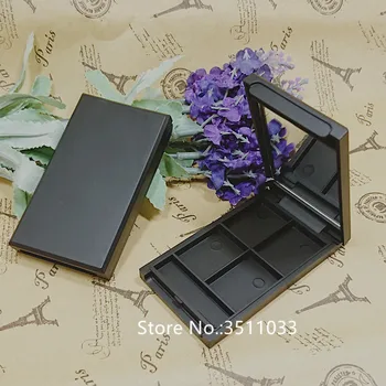 

30PCS Black Square Eyeshadow Powder Compact DIY Blusher Storage Box Lipstick Lip Balm Sub Container with Mirror Aluminum Pan