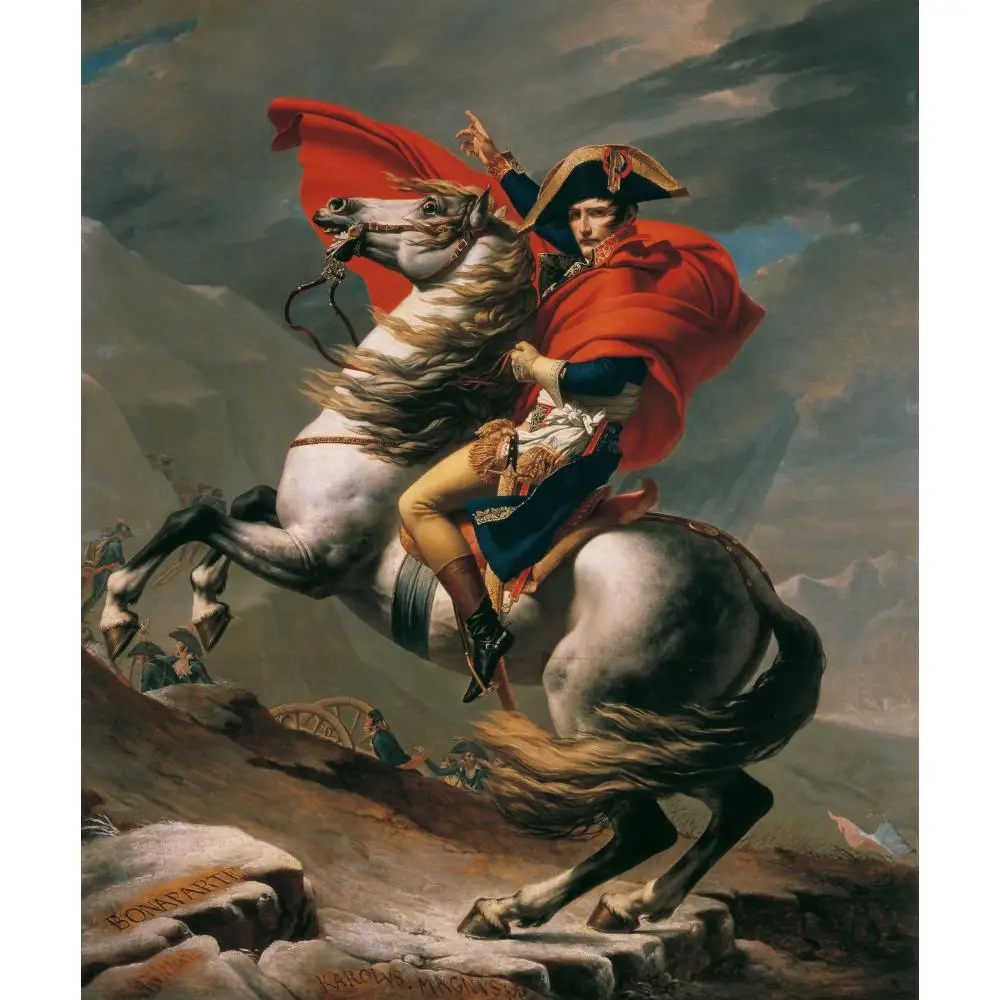 

High quality Portrait oil painting of Napoleon crossing the Alps by Jacques Louis David Hand painted Reproduction arts canvas
