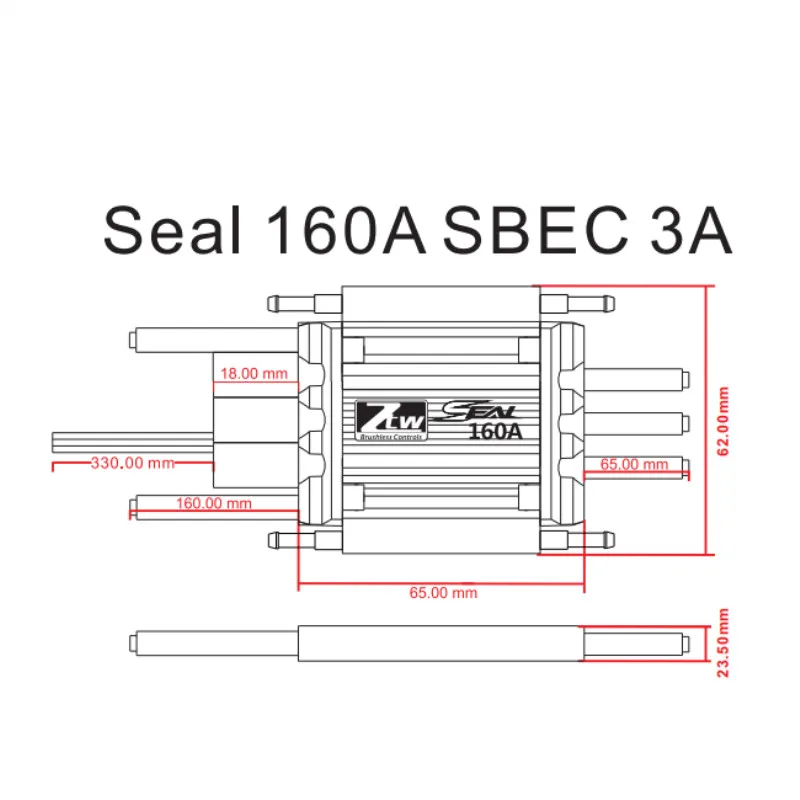 ZTW SEAL 160A SBEC 3A бесщеточный ESC отличная производительность для радиоуправляемой