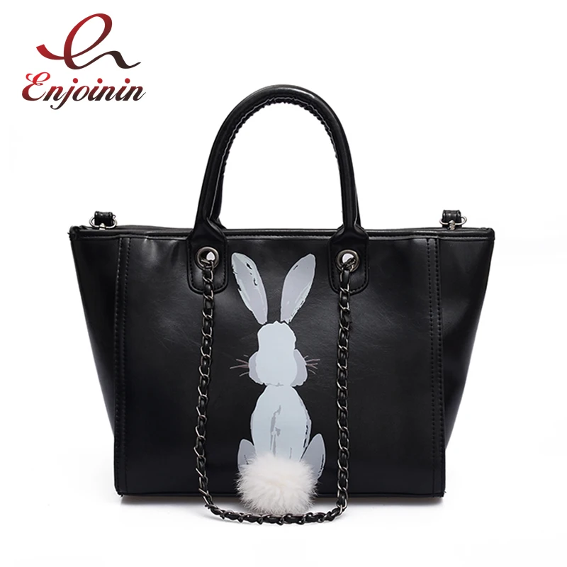 

Fashion Cute Rabbit Pattern Large Capacity Pu Leather Ladies Shopping Bag Handbag Shoulder Bag Crossbody Messenger Bag Bolsa