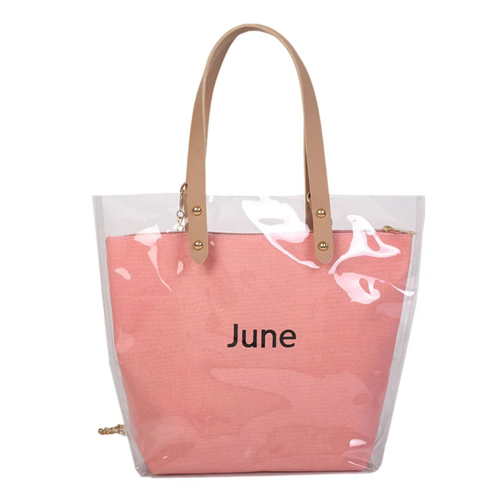 Женская модная волнистая прозрачная сумка через плечо с фруктовым зерном, сумка через плечо, одноцветная, с буквенным принтом, Большая вместительная сумка на плечо