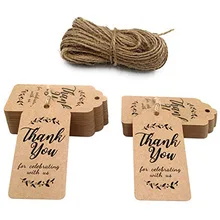 300 шт белый/коричневый крафт-бумага, ярлыки для подарков спасибо бумажные бирки детская игрушка в ванную вечерние сувениры персонализированные подарки на свадьбу для гостей