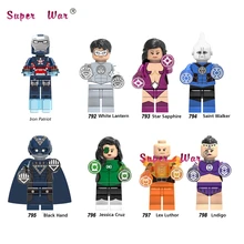 Один супер герой зеленый белый фонарь Lgdigo черная рука ходунки Джессика Круз Лекс Лютор строительные блоки игрушка для детей