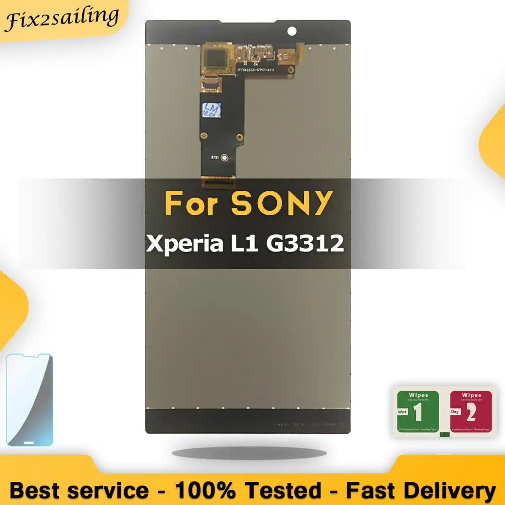 ЖК-дисплей 5 дюйма для SONY Xperia L1 сенсорный экран G3312 Sony ЖК-дигитайзер в сборе