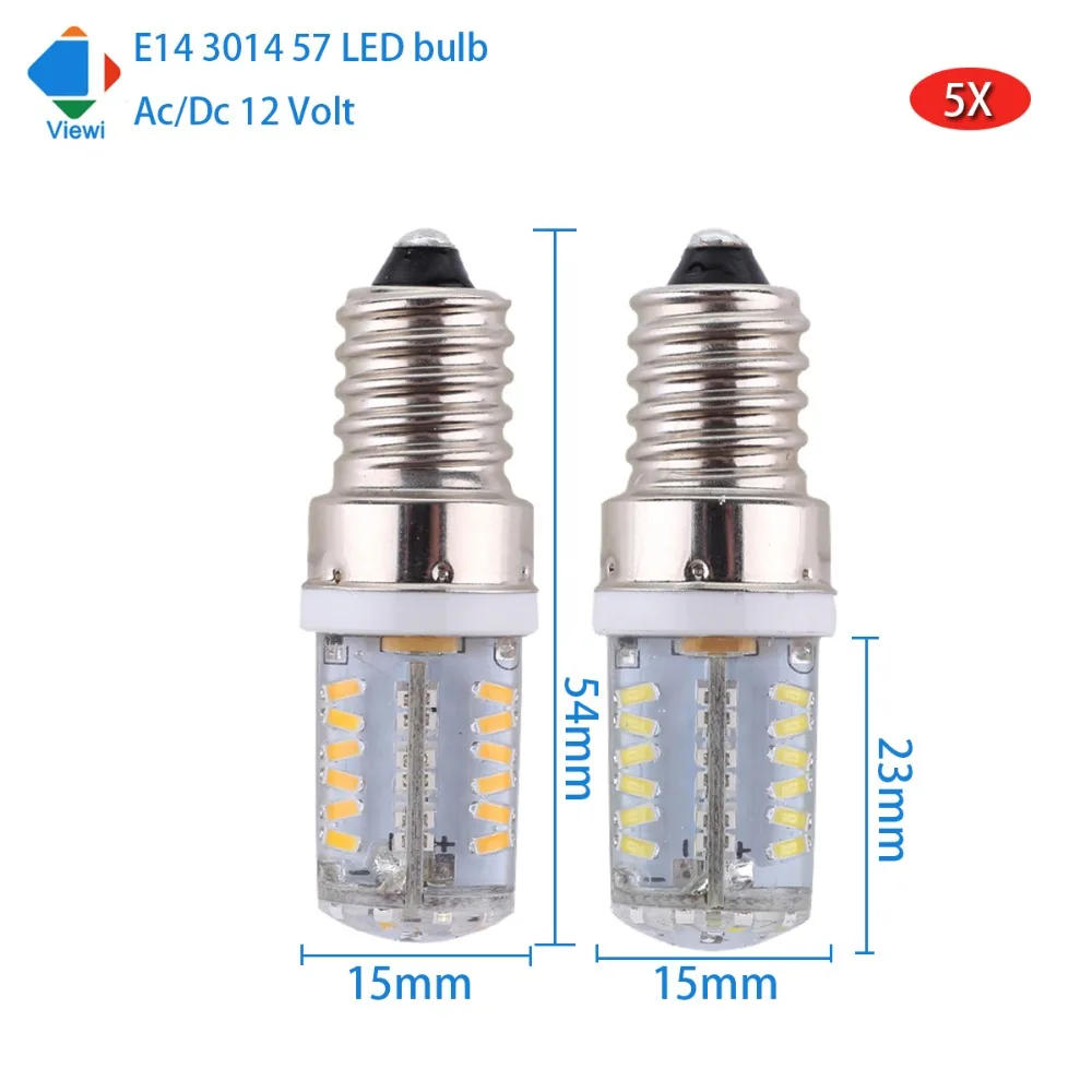 5X ampolletas led light bulbs 12 V volt E14 smd 3014 57