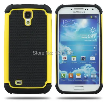 

New 3 in 1 Hybrid Silicone Hard Cover Case for Samsung Galaxy S4 SIV i9500, Free Shipping 1000pcs/lot