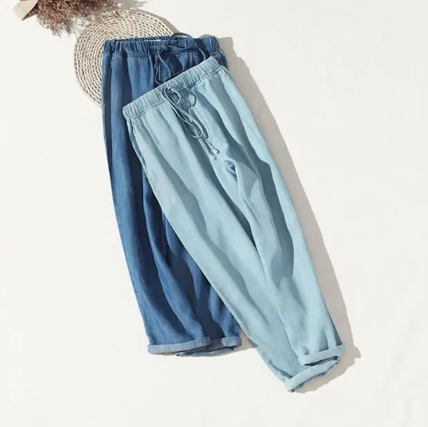 

2018 New Arrival Lulu Leggings Women Pants Summer Thin Harem Tencel Plus Size Loose Trousers For Jeans Woman