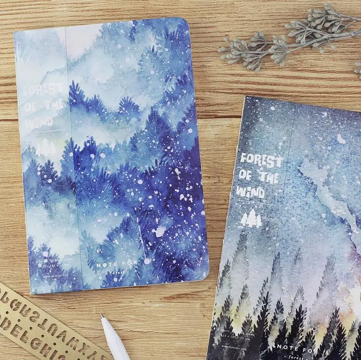 

Note for wind forest theme notebook 12.5*18.5cm blank pages 80P cool stars night trees Korean fashion journal gift