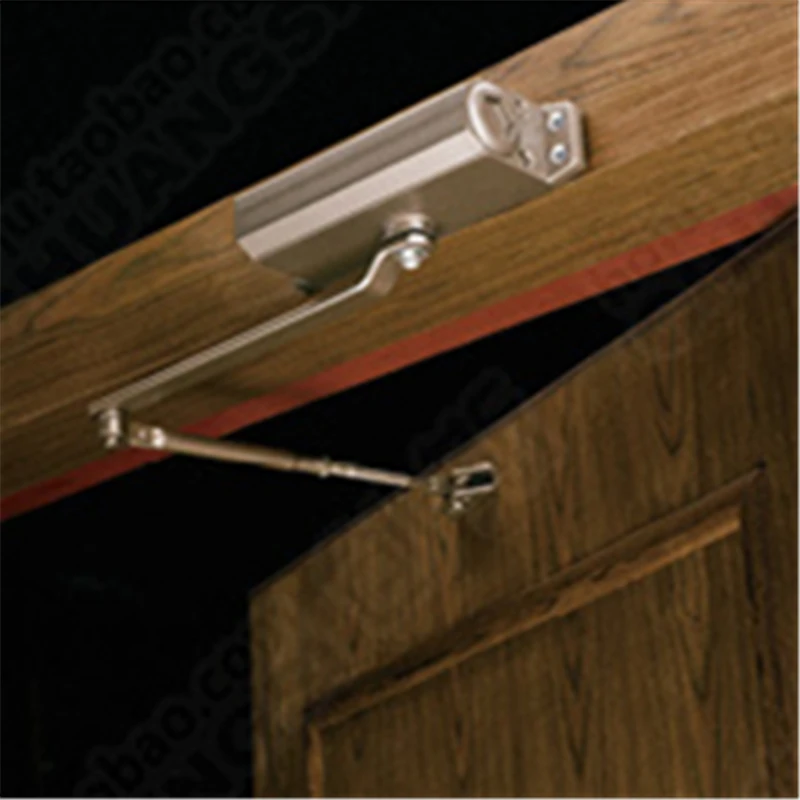 Door Closer Automatic Hydraulic Door Closer Buffer 90 Degree Positioning Adjustable Speed Aluminium Alloy For Left Right Hand Doors 25~45 KG