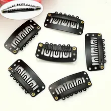 50 шт. U форма переплетения парик Инструменты для укладки черный 28 мм Металлические волосы оснастки 9 зубов зажимы для наращивания