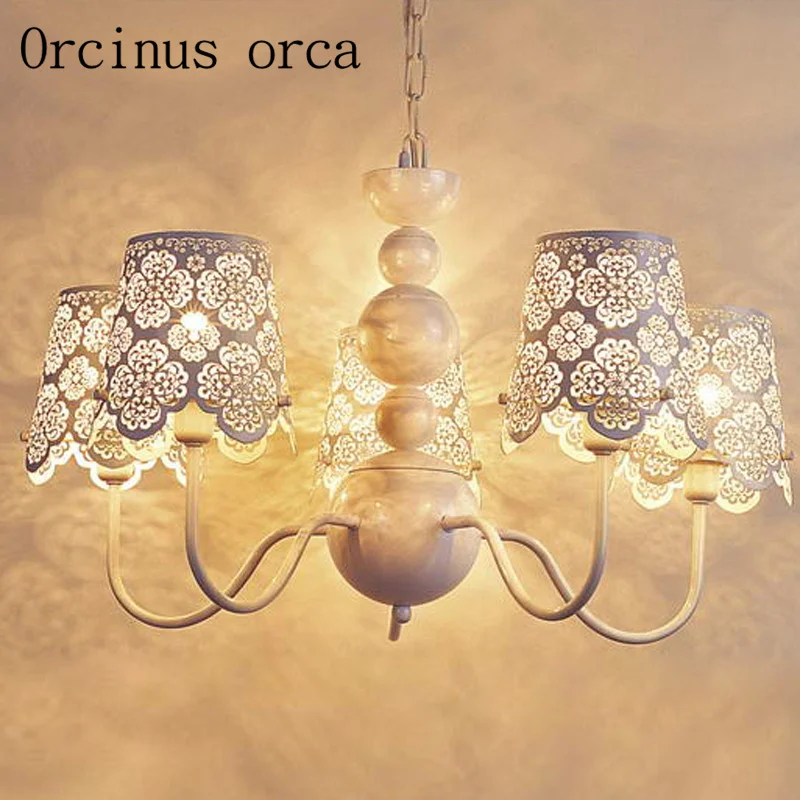 

European Garden Crystal Chandelier dining room bedroom American Creative hollow iron Chandelier free shipping