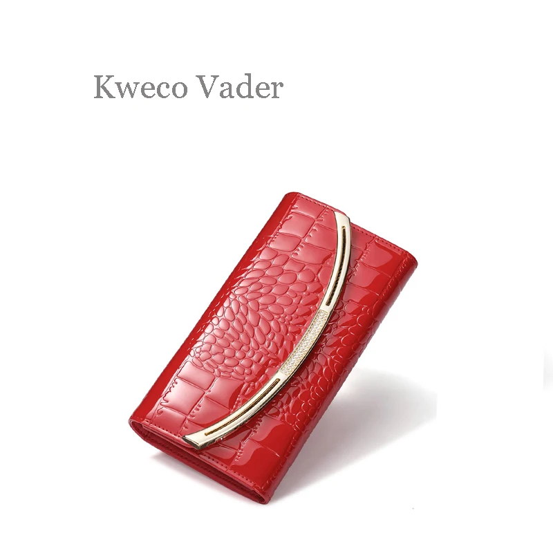 

Kweco Vader Brand Wallet Women Leather Wallets for Credit Cards Long Purse Ladies Zipper Clutch Female Bag Portefeuille Femme