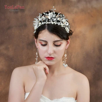 

YouLaPan HP226-S sliver leaves wedding hair crown Bridal Wedding Jewelry Hair Accessories for Women rhinestone headband