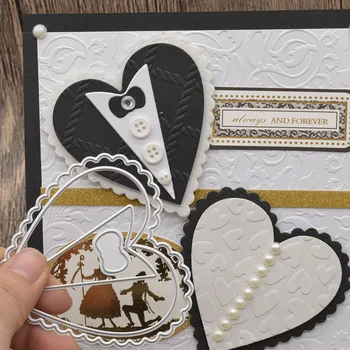 

Wedding Cards Heart Metal Cutting Dies For DIY Scrapbooking Album Birthday Card Anniversary Day Gift Decoration