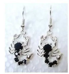 

Tibet Silver pair black jade scorpion earrings 18K GP style Fine jewe Noble Natural jade FREE SHIPPING