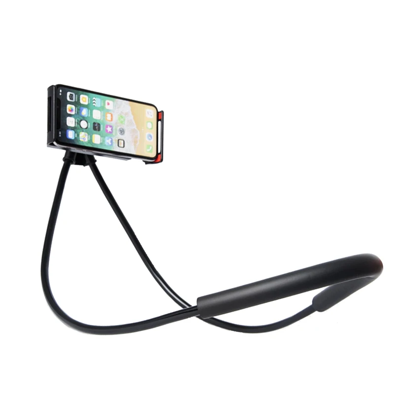 Beste Fimilef Flexibele Mobiele Telefoon Houder Opknoping Hals Lui Ketting Beugel Smartphone Holder Stand Voor iPhone Xiaomi Huawei