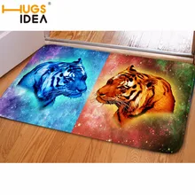 HUGSIDEA, напольный коврик, фланелевый коврик для двери, коврик для гостиной, 3D, разноцветный рисунок тигра, волка, Прямоугольный Коврик для ванной, кухни