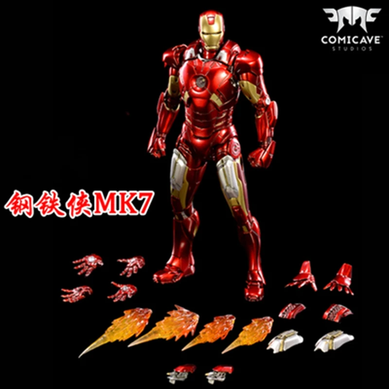

IN Comicave 1/12 alloy iron man mk7 luminous super movable cs soldier doll split mode Figure Model Dolls Figurals