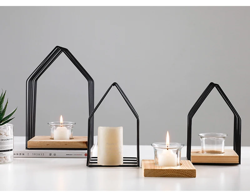 candlestick holder lantern vintage candles holder pillar candle holder wooden lantern (8)