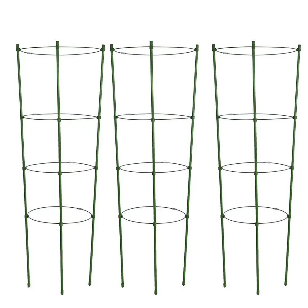 

Durable Climbing Plant Support Cage Garden Trellis Flowers Tomato Stand with 3 Rings Gardening Tool Tomato Cage 45CM-90CM