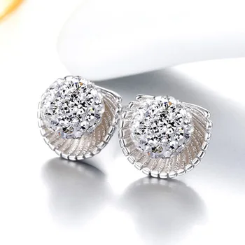 

XIYANIKE 925 Sterling Silver AAA CZ Zircon Sea Shells Silver Earrings For Women Earrings Sterling-silver-jewelry Brincos VES6383