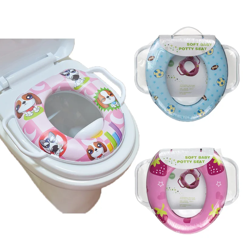 

High Quality Eco-friendly Infant Soft Cushion Baby Toilet Seat For Children Trainer With Handle Free Shipping
