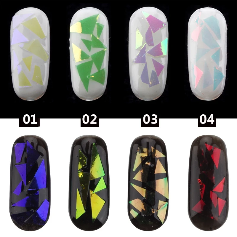 

Nail Design Aurora Sticker 3D Laser Sticker Cellophane UV Gel Polish Image Foil Guide Template Print Kit Tool