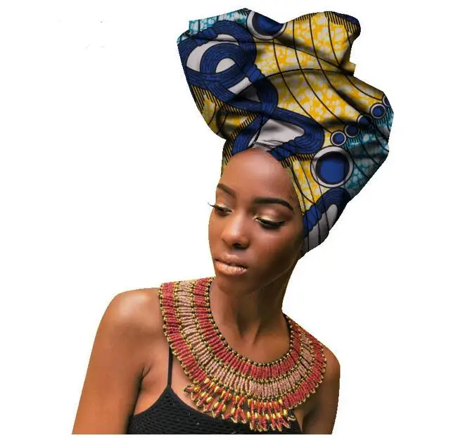 

Multi-colored with pearls beauty african headtie for women African Women Headwraps Hight Quality Cotton Head Scarf 50*180CM